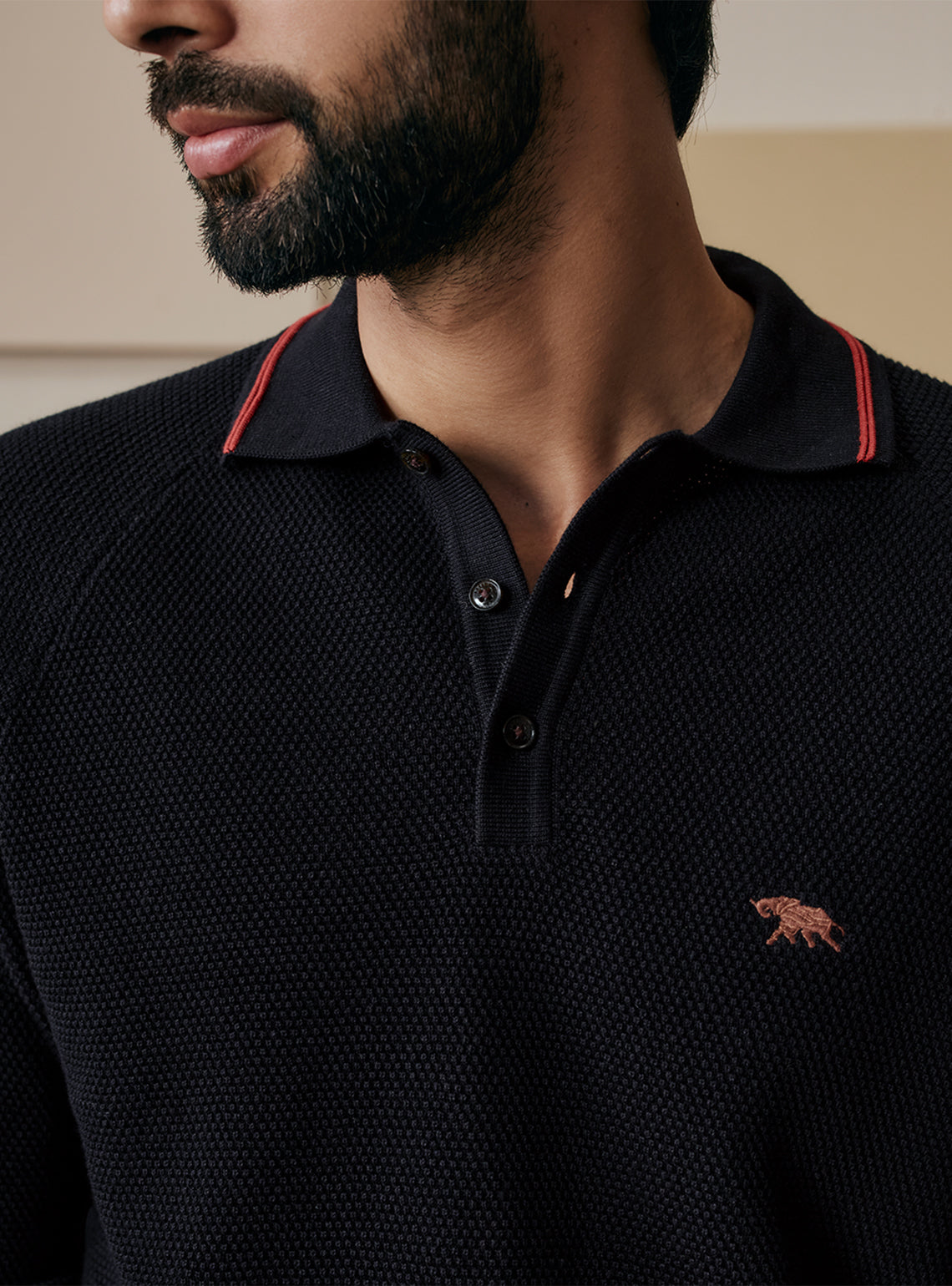 Winter Black Cotton Pullover