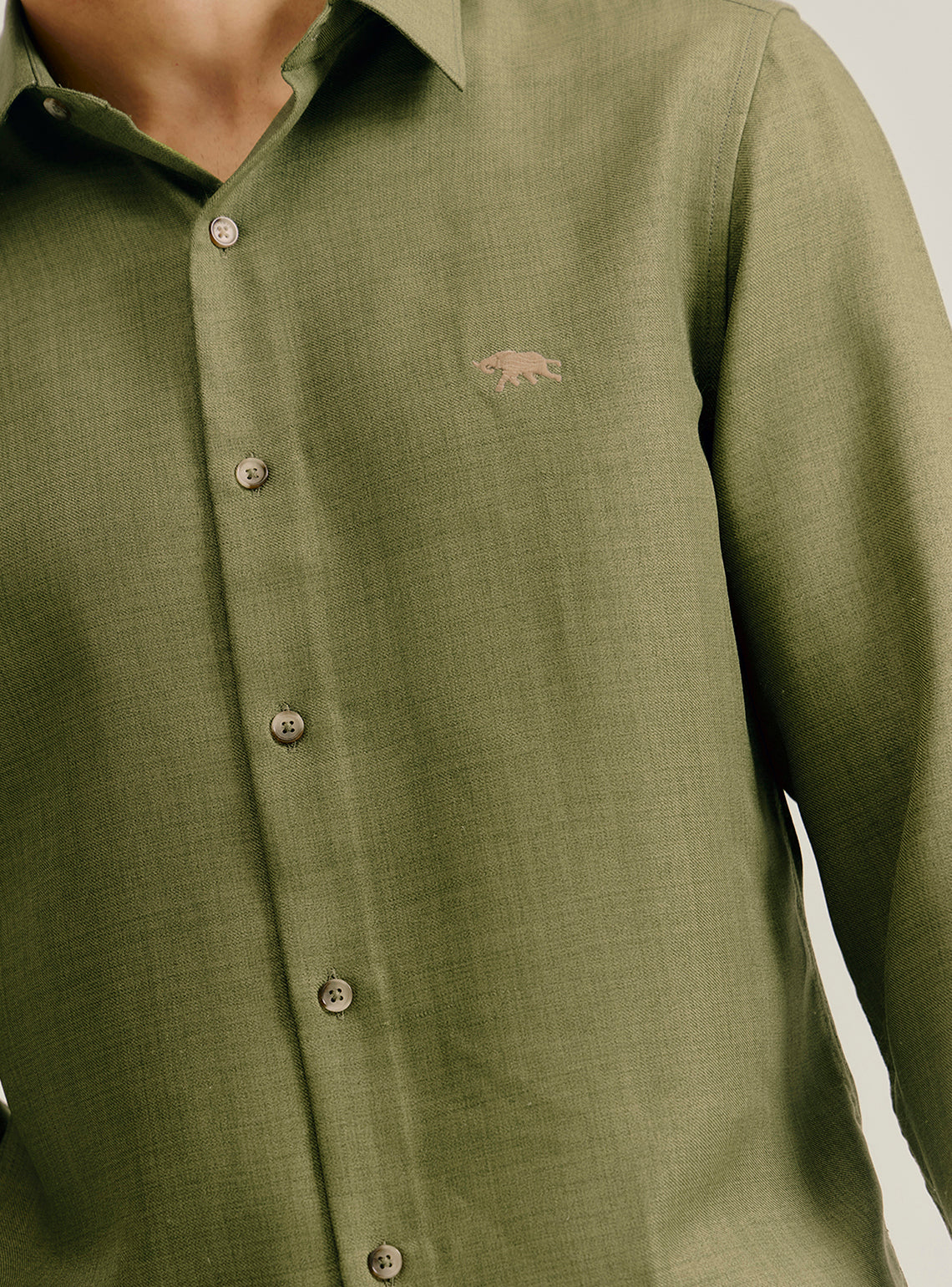 Grove Olive Poly Rich Shirt