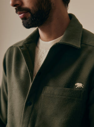 Winter Olive Poly Rich Suede Jacket
