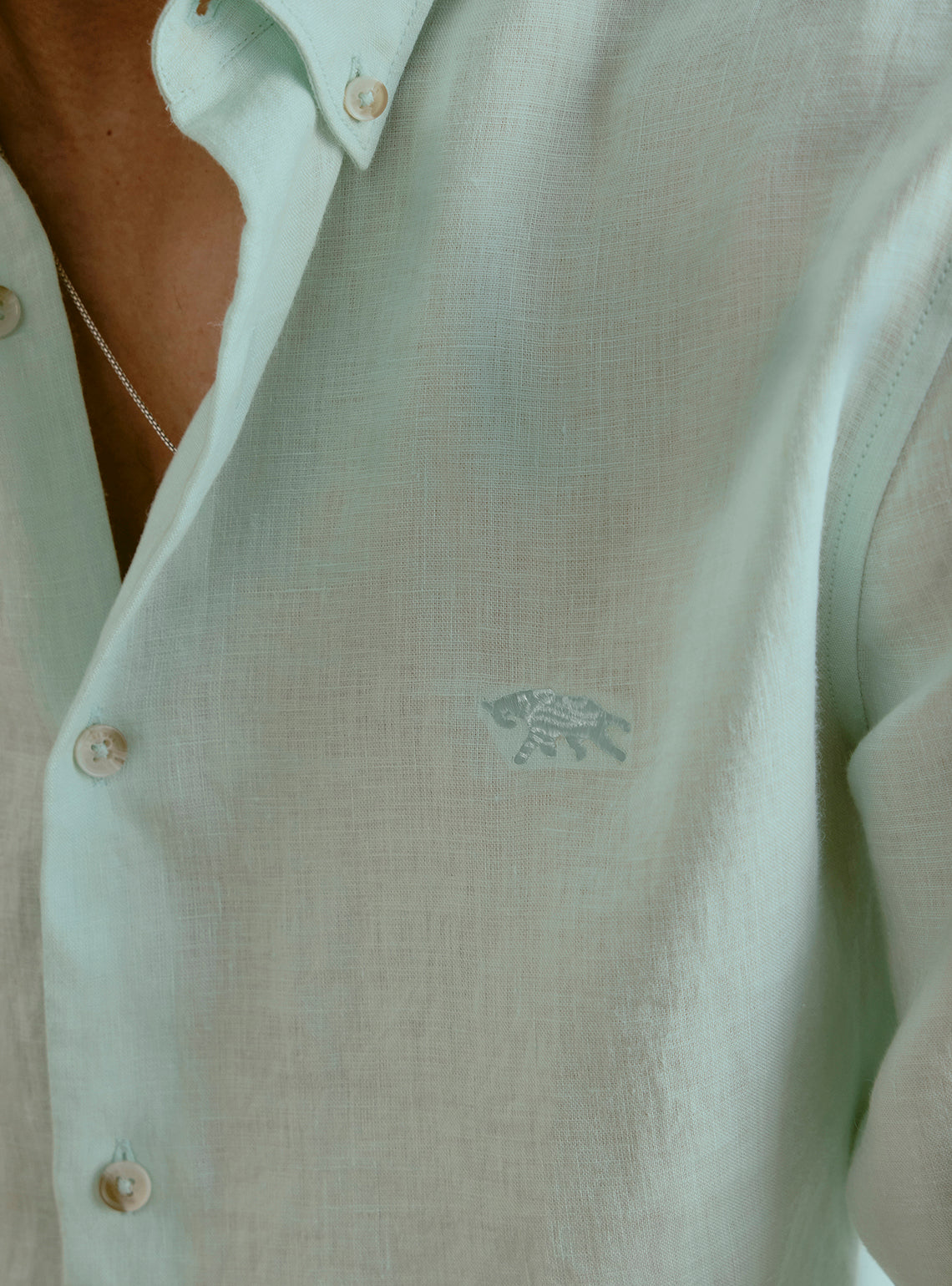 Lagoon Teal Linen Shirt