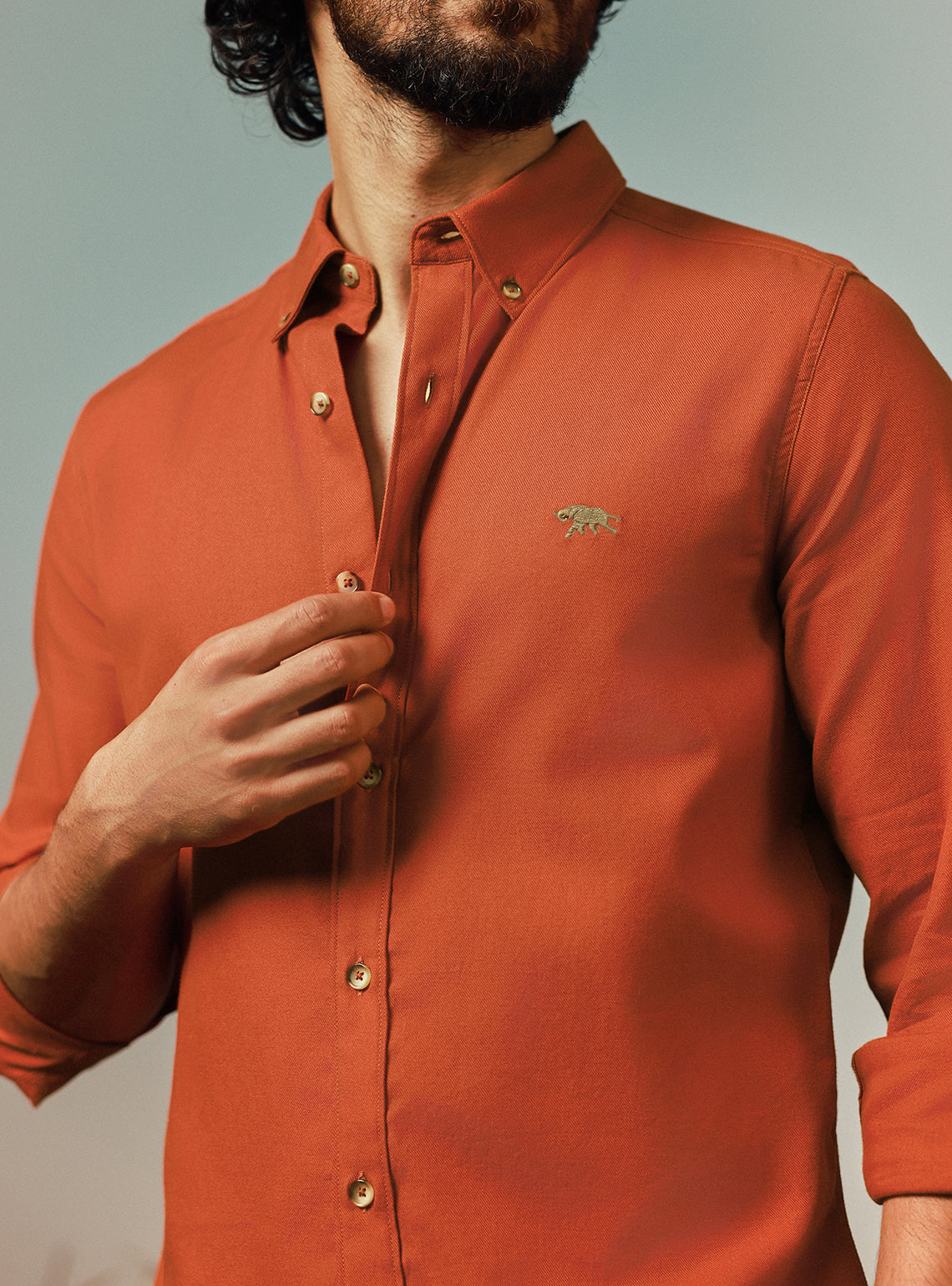 Ember Rust Cotton Twill Shirt
