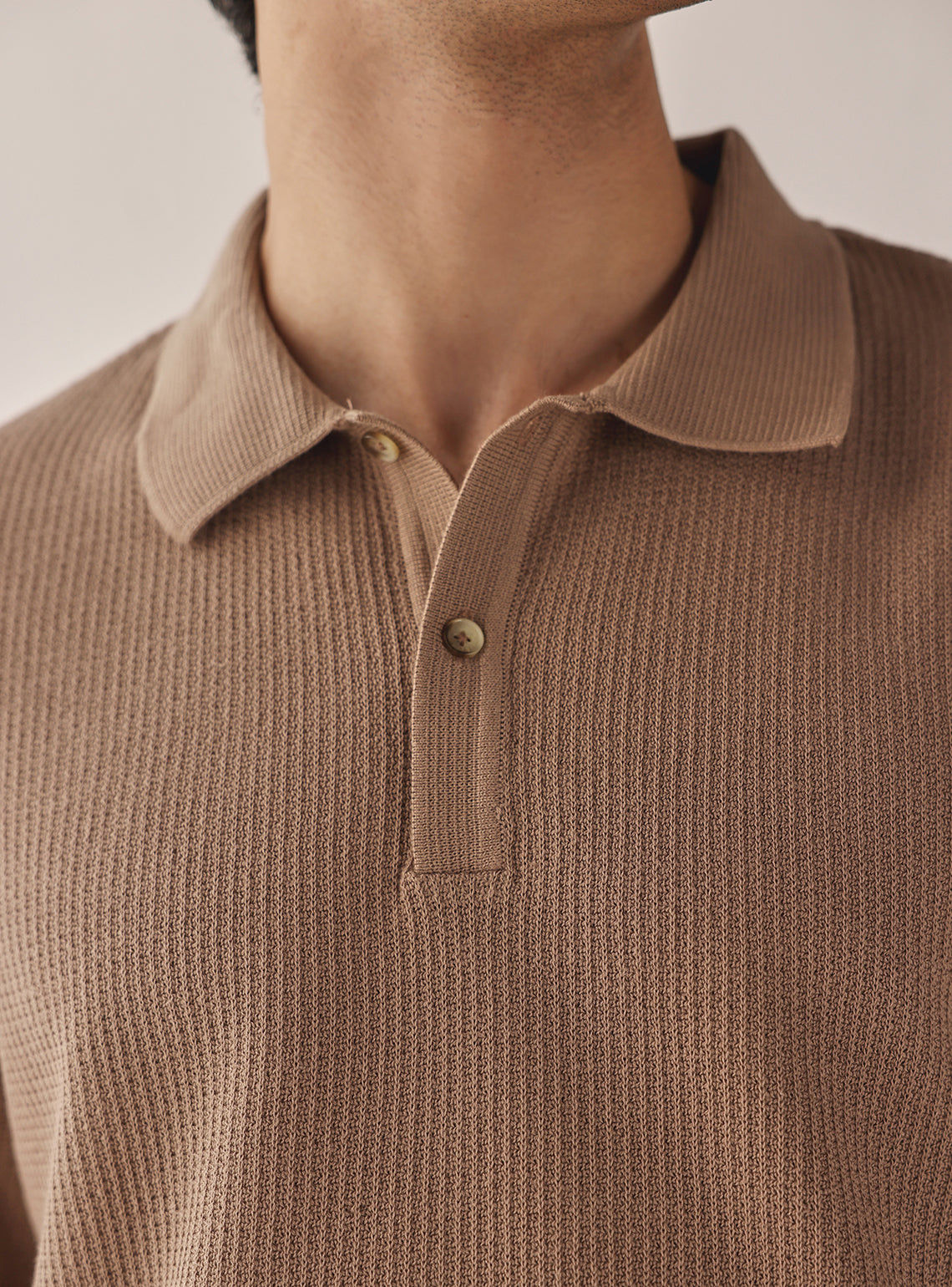 Roman Brown Cotton Textured Polo