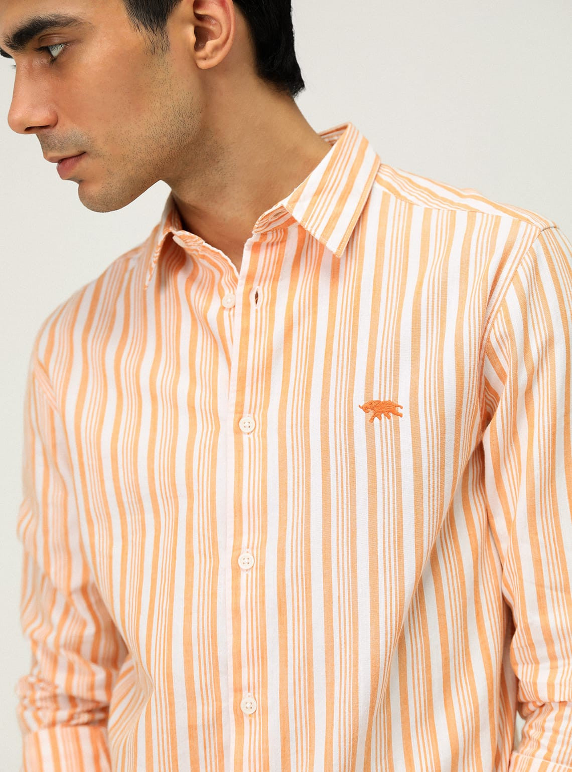 Mandarin Stripe Shirt