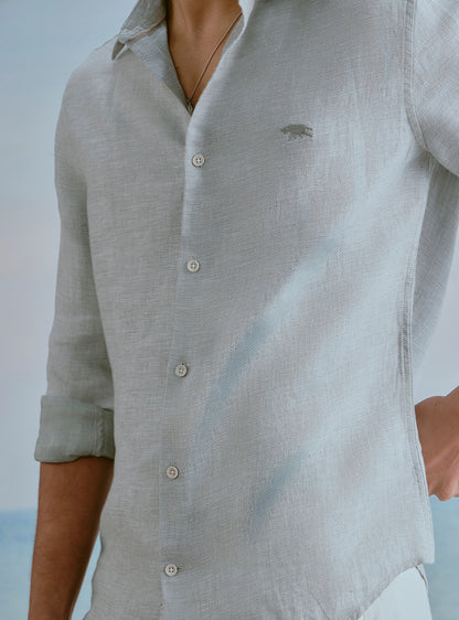 Tide Green Linen Dobby Shirt