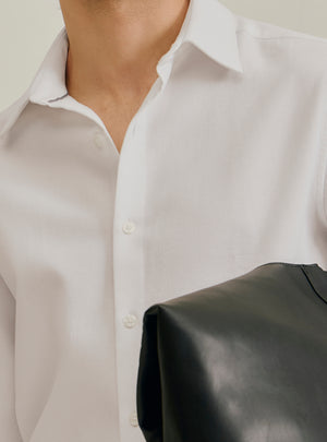Salt White Cotton Dobby Shirt