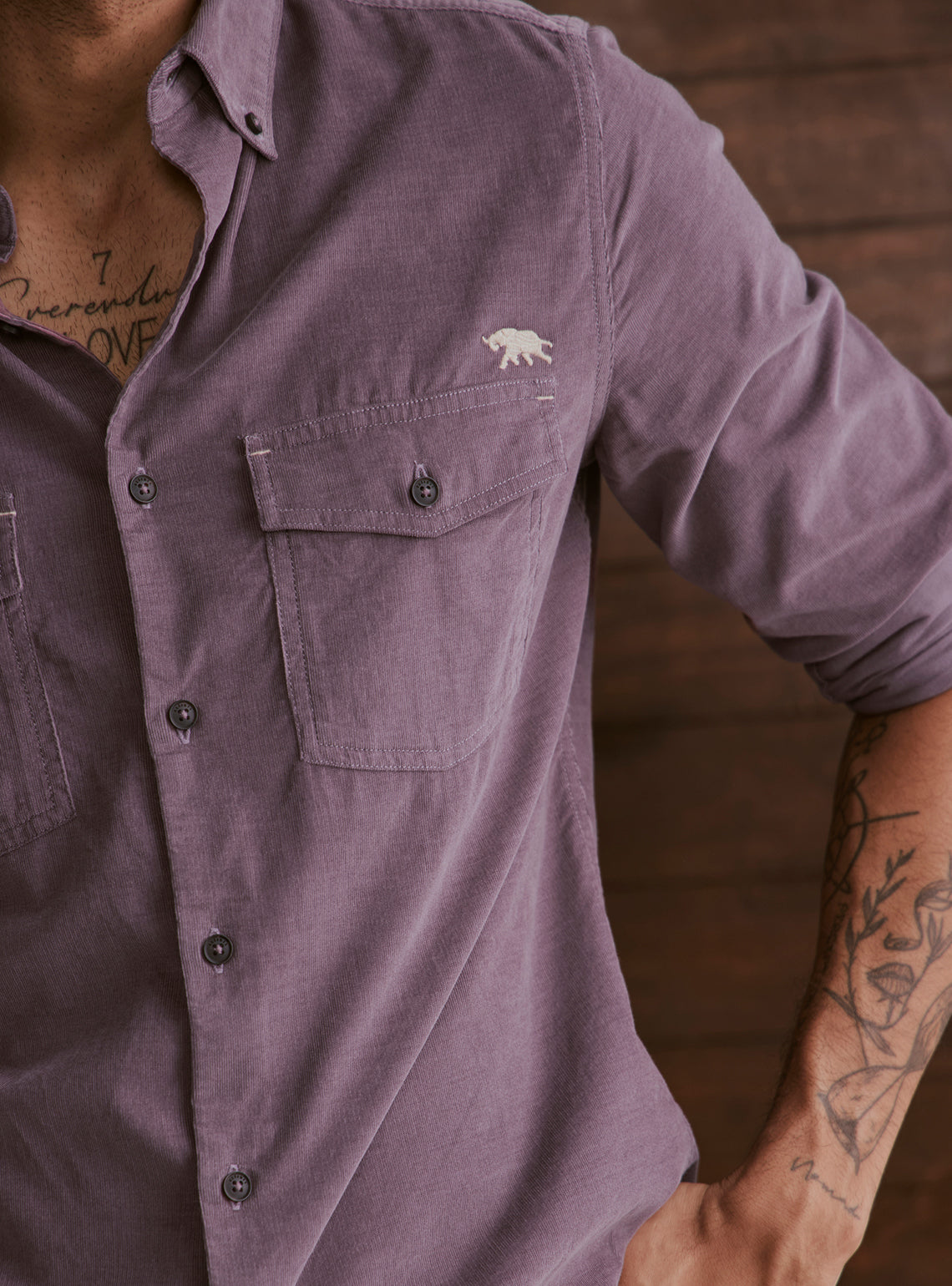 Dusk Violet Cotton Tencel Cordruoy Shirt
