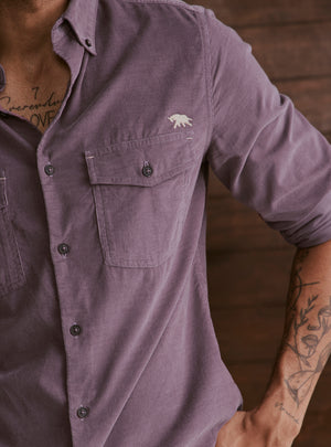 Dusk Violet Cotton Tencel Corduroy Shirt