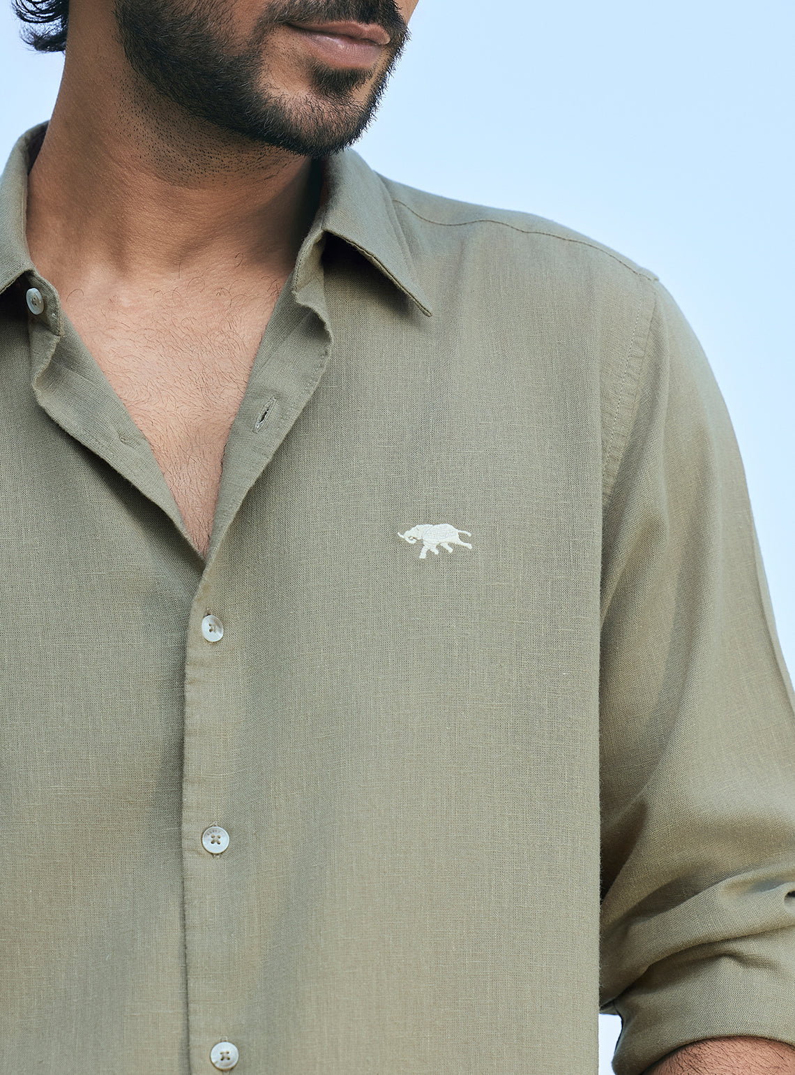 Zenith Olive Lyocell Linen Shirt