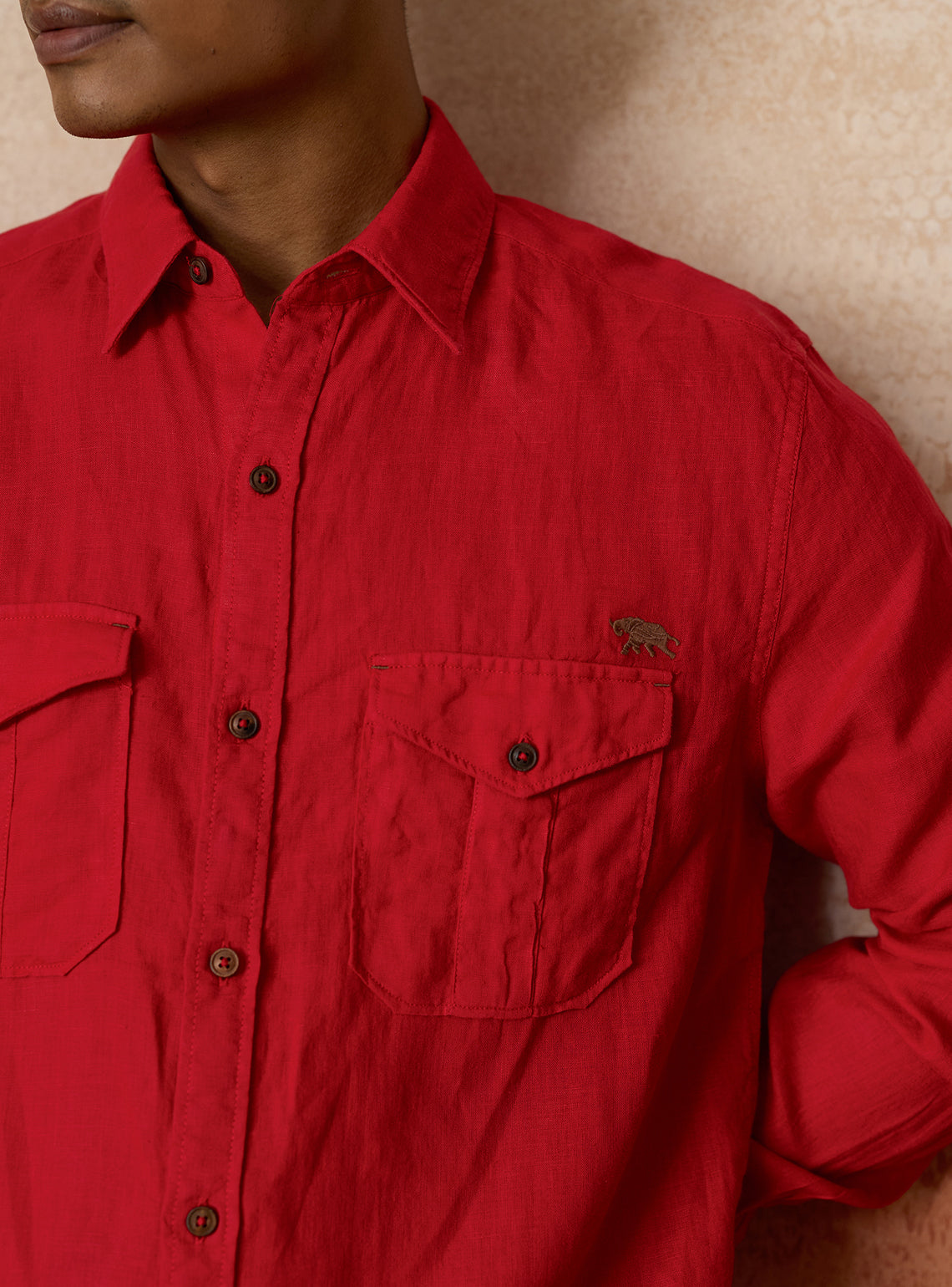 Barn Red European Linen Explorer Shirt