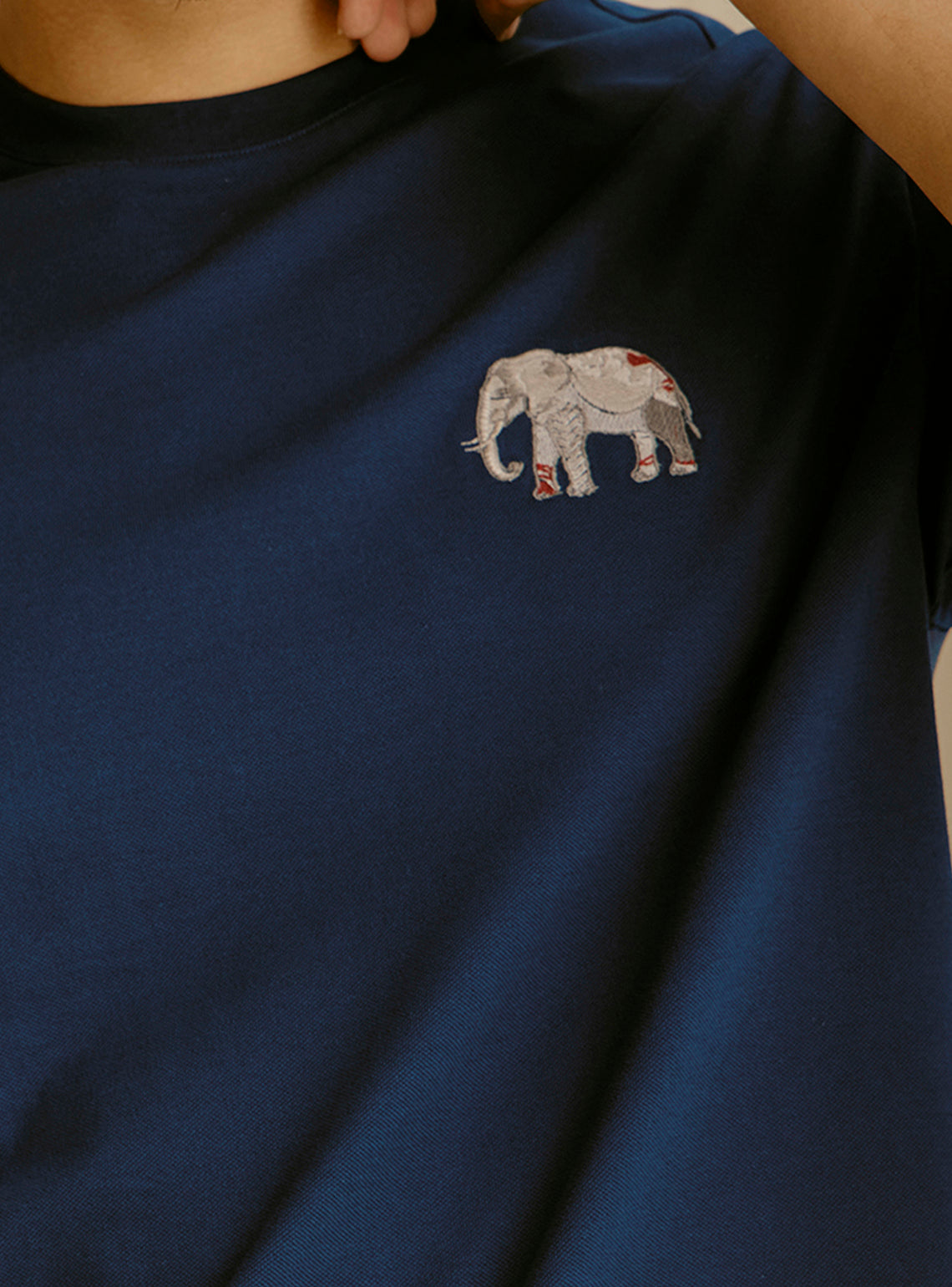 Amalfi Navy Cotton Crewneck