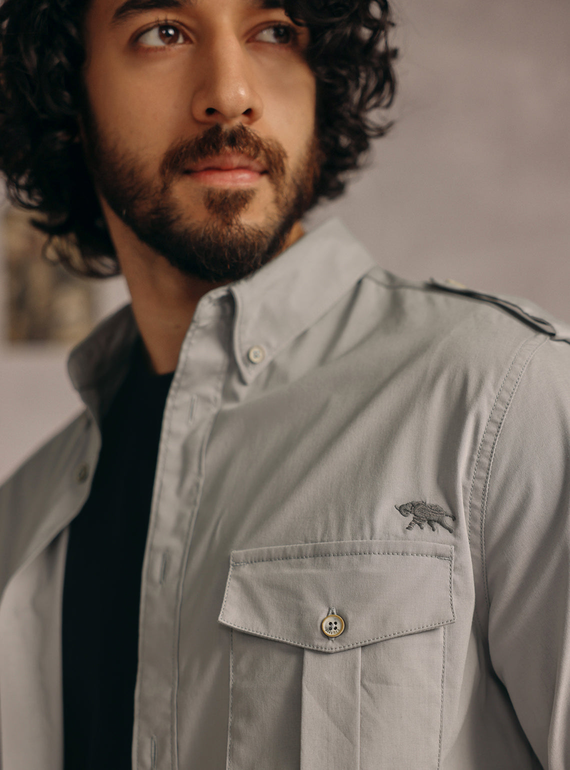 Grey Tide Cotton Blend Shirt