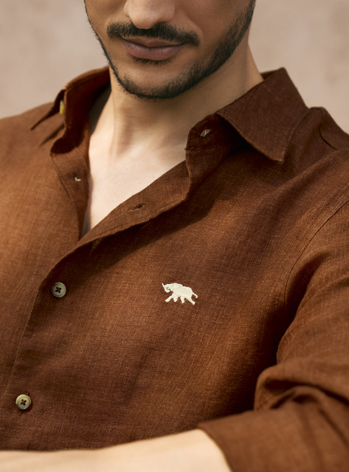 Earthy Brown Linen Shirt
