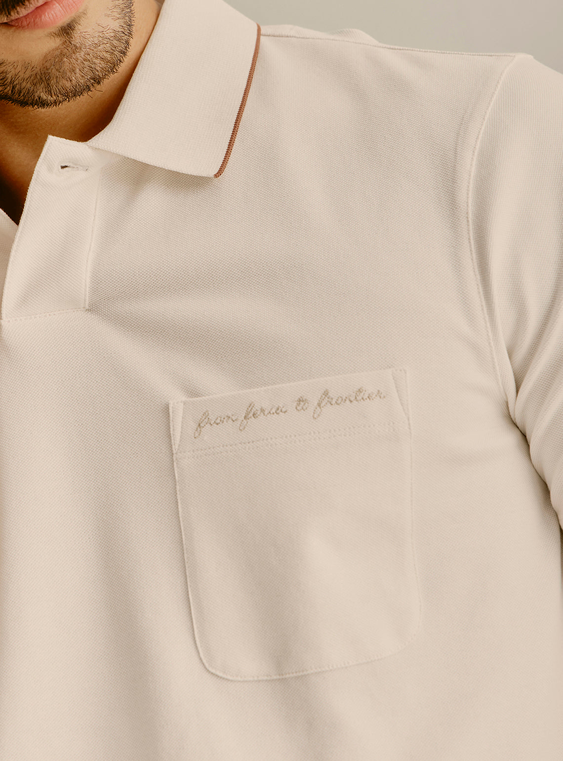 Positano White Cotton Lycra Polo