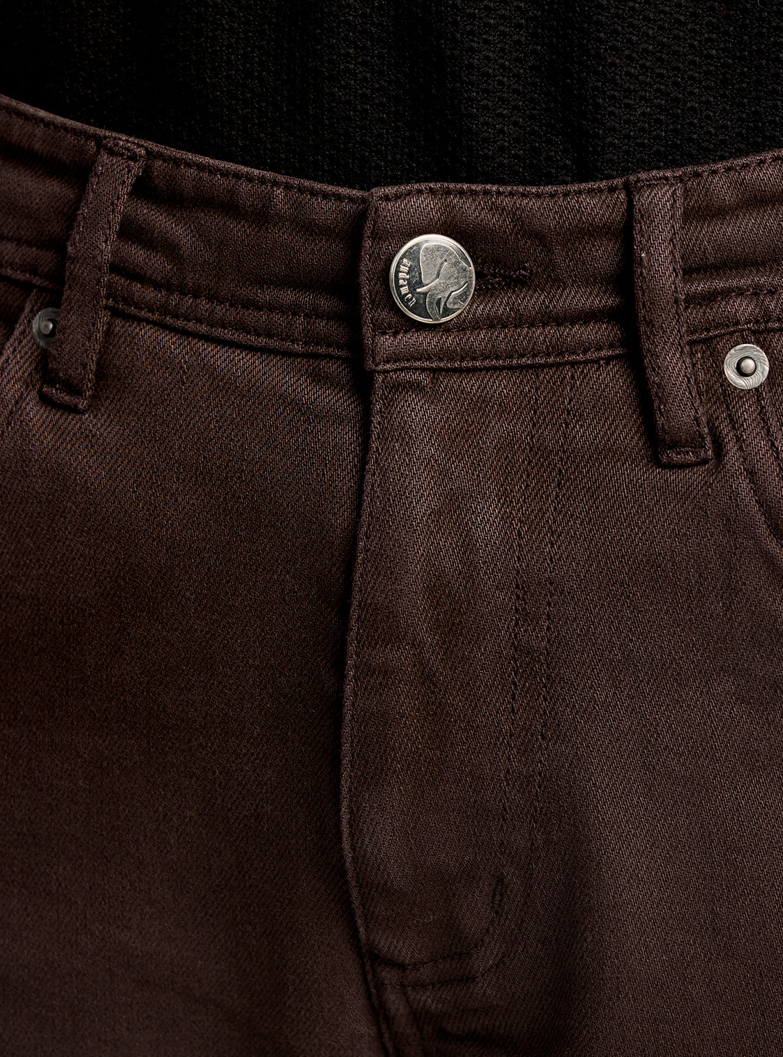 Cocoa Brown Cotton Blend Jeans