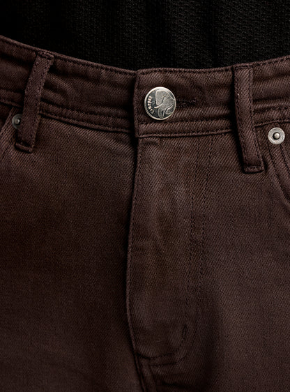 Cocoa Brown Cotton Blend Jeans