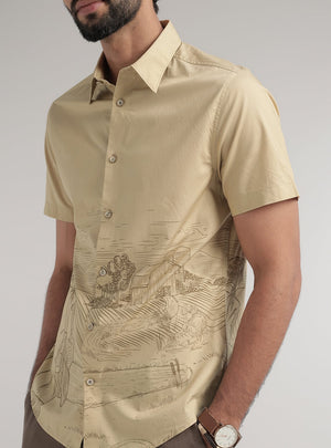 Khaki Country Print Shirt
