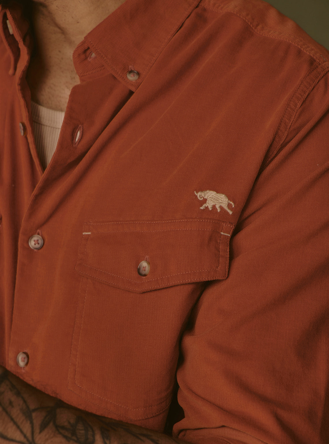 Ember Rust Cotton Tencel Cordruoy Shirt