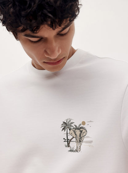 Alto White Cotton Blend Crew