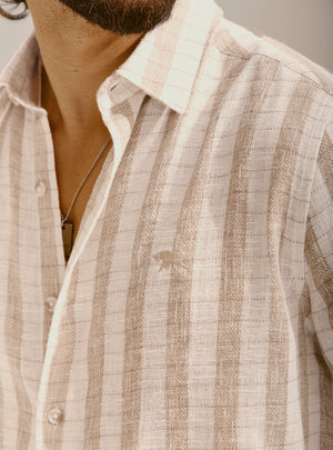 Palermo Khaki Cotton Blend Shirt