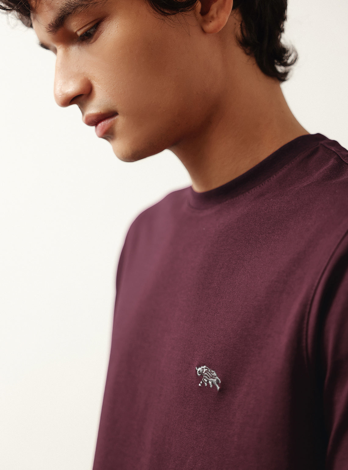 Wineberry Burgundy Cotton Crew