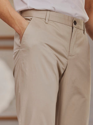 Napa Beige Cotton Stretch Chinos