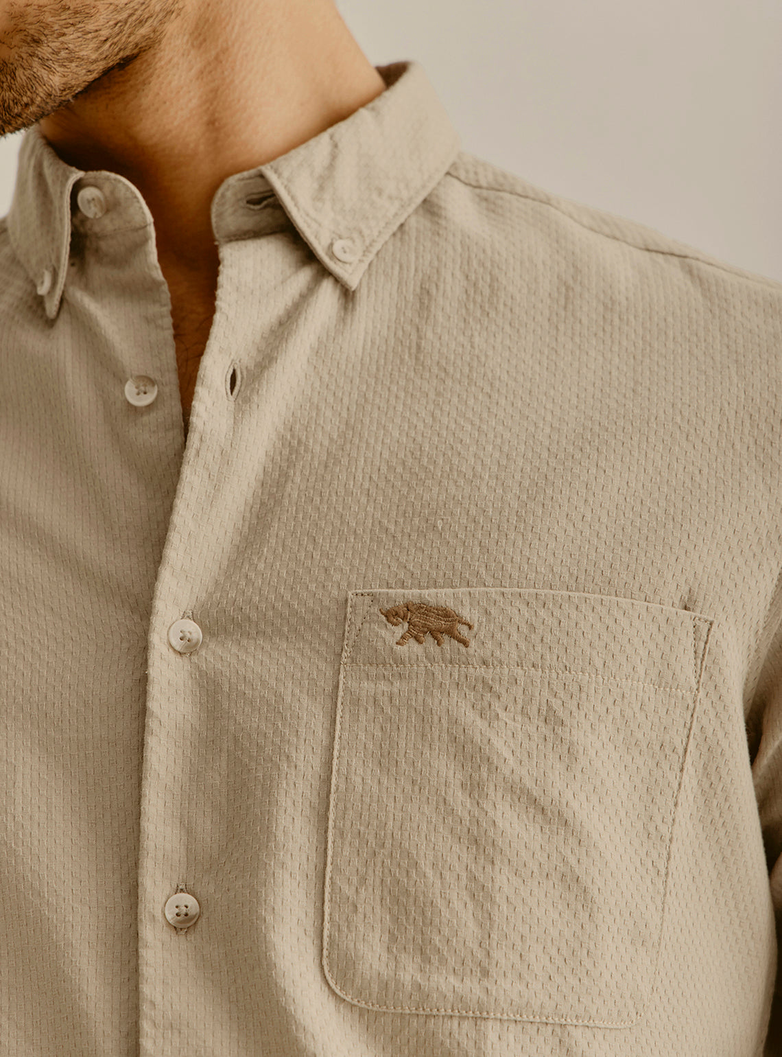 CinqueTerre Khaki Cotton Shirt