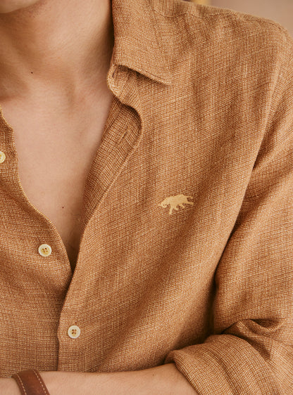 Copper Brown Linen Shirt