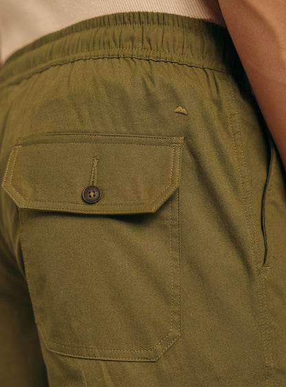 Madras Olive Cotton Canvas Cargo