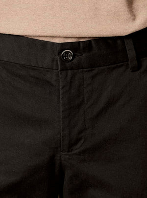 Space Black Cotton Stretch Chinos