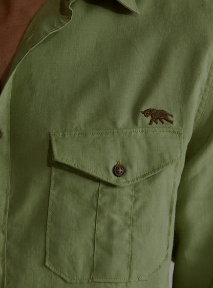 Jade Mist Linen Shirt