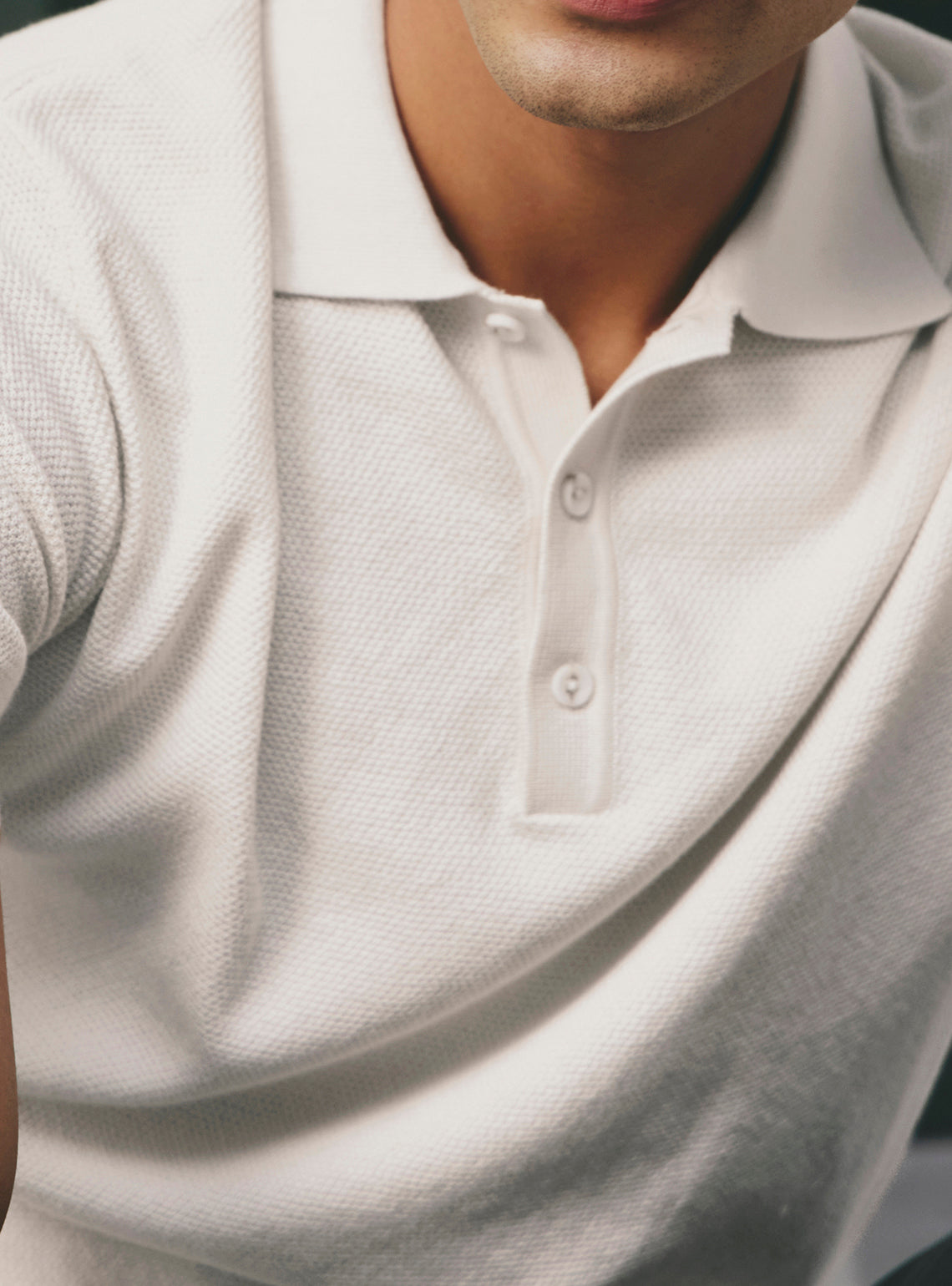 Cream Off White Cotton Polo