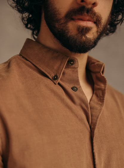 Anchor Rust Cotton Blend Corduroy Shirt