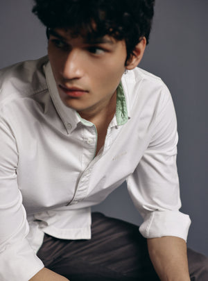 Lily White Cotton Stretch Oxford Shirt