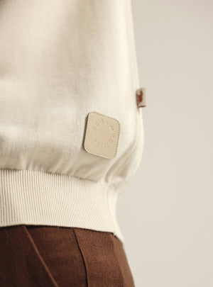 Shell White Cotton Badge Polo