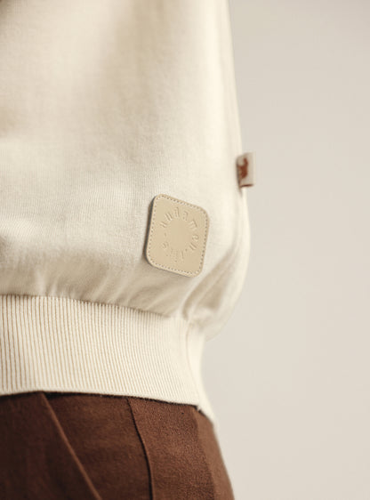 Shell White Cotton Badge Polo