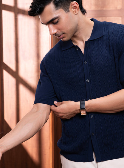 Royal Navy Cotton Cable Knit Shirt