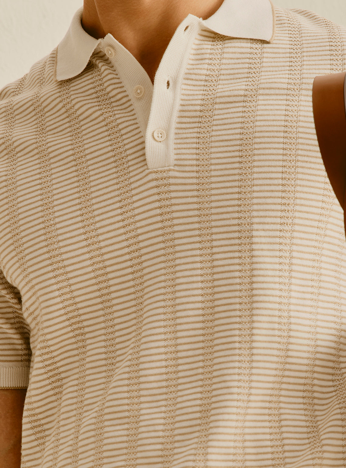 Mykonos Off-White Cotton Knit Polo