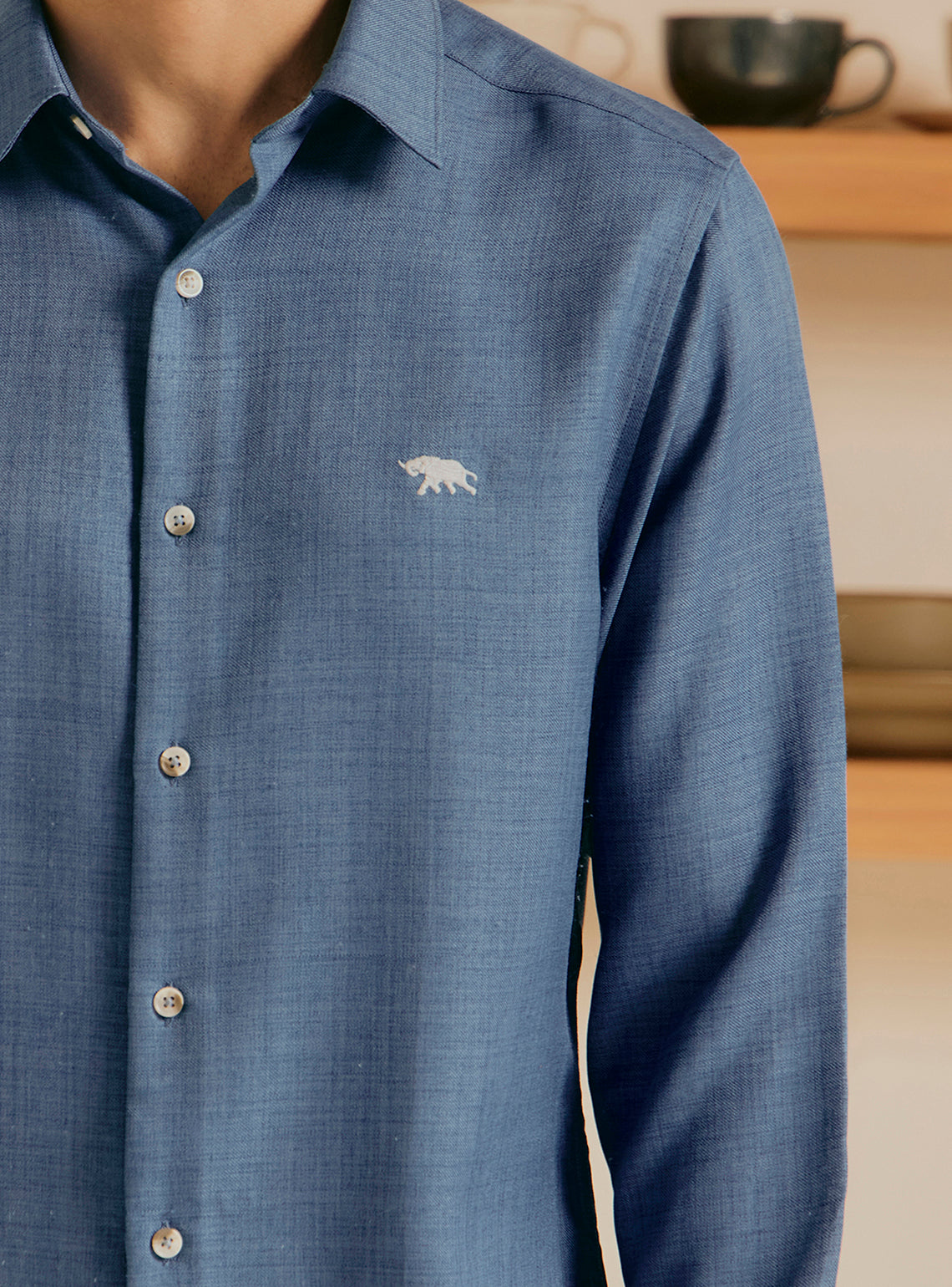 Ocean Blue Poly Rich Shirt