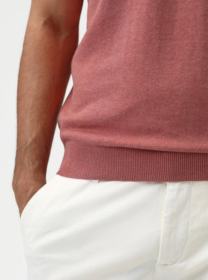 Peachy Scarlet Melange Polo