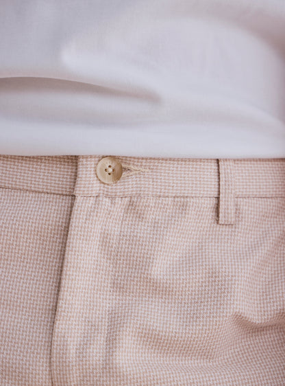 Slate Beige Cotton Linen Dobby Trousers