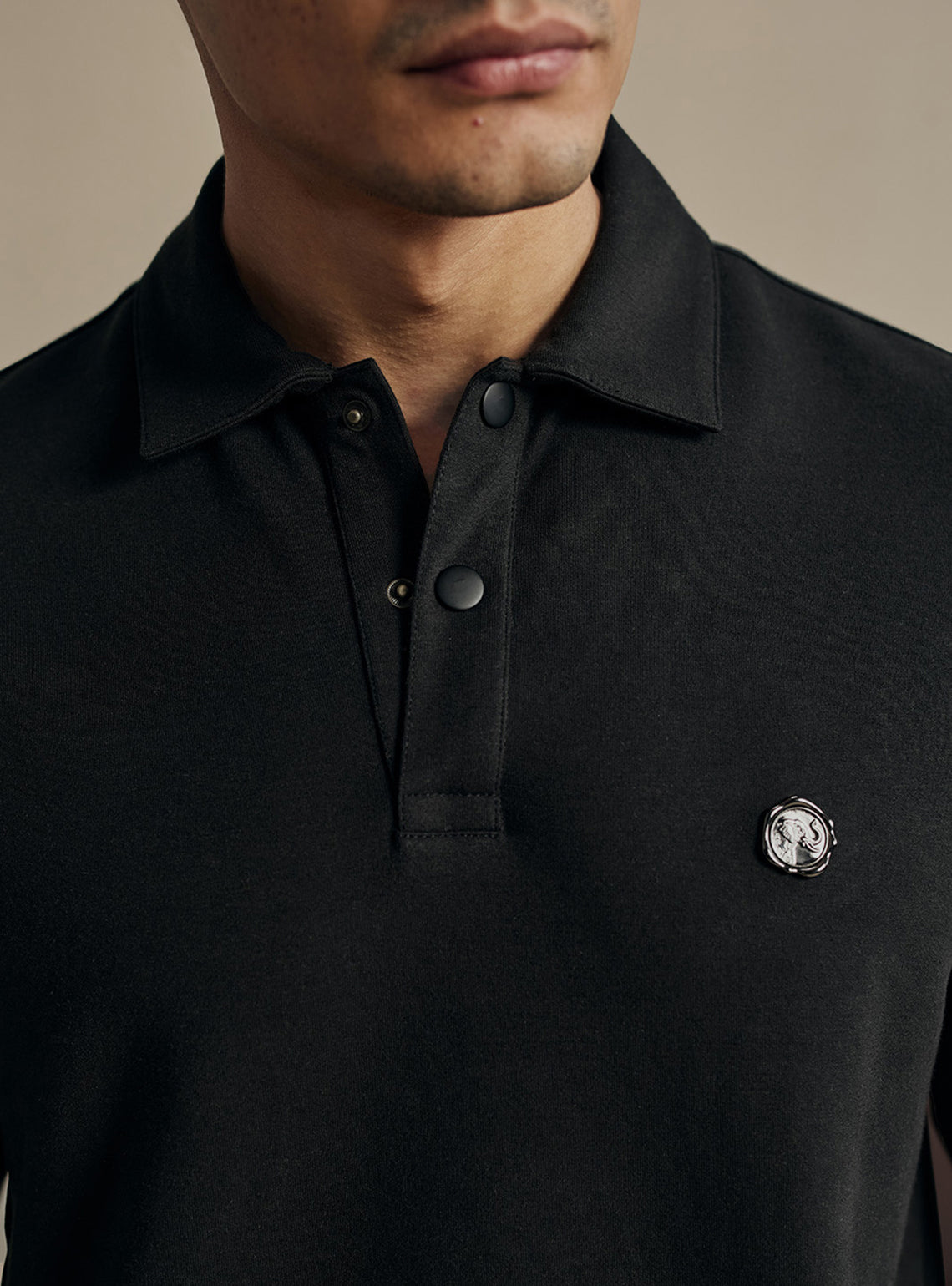 Midnight Black Cotton Triblend Pullover