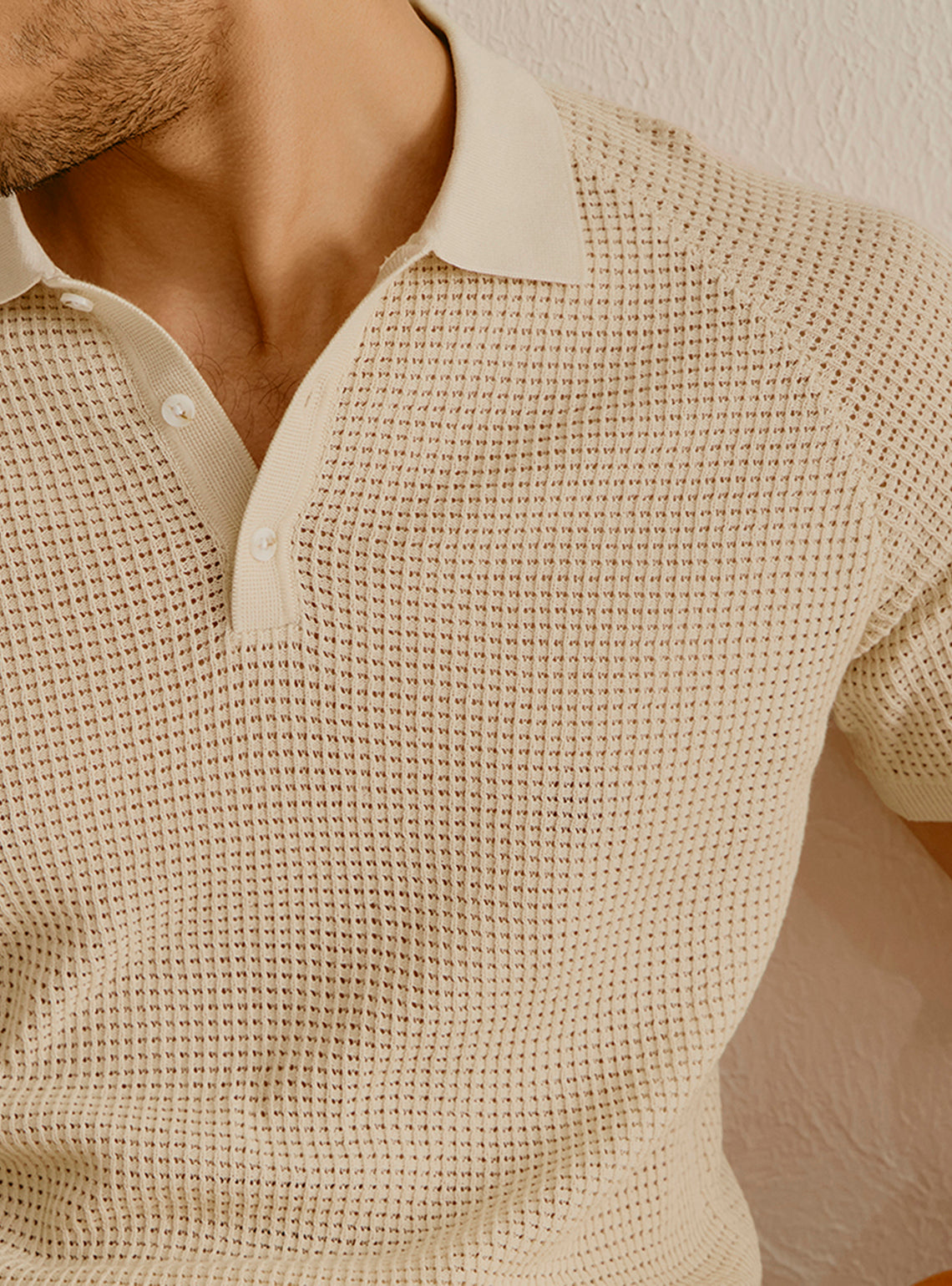 Sardinia Off-White Cotton Knit Polo