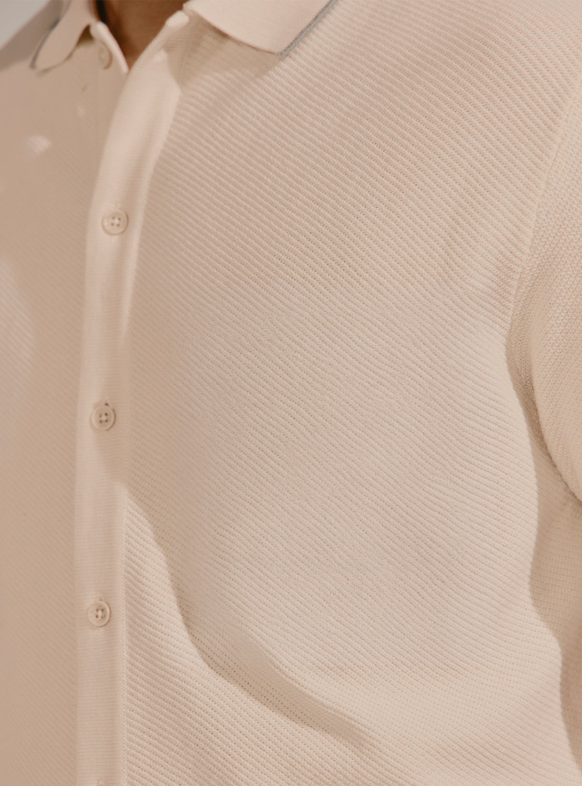 Barcelona Off-White Cotton Knit Shirt