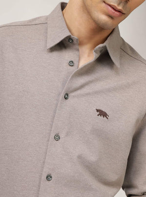 Aged Slate Cotton Lycra Shirt