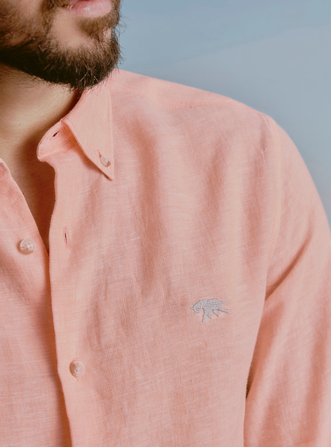Sunset Orange Linen Shirt