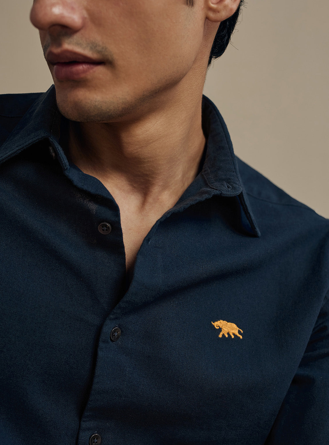 Deep Navy Cotton Shirt