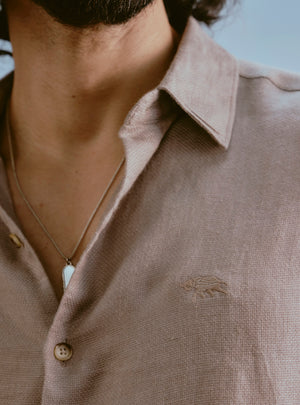 Silt Brown Linen Dobby Shirt