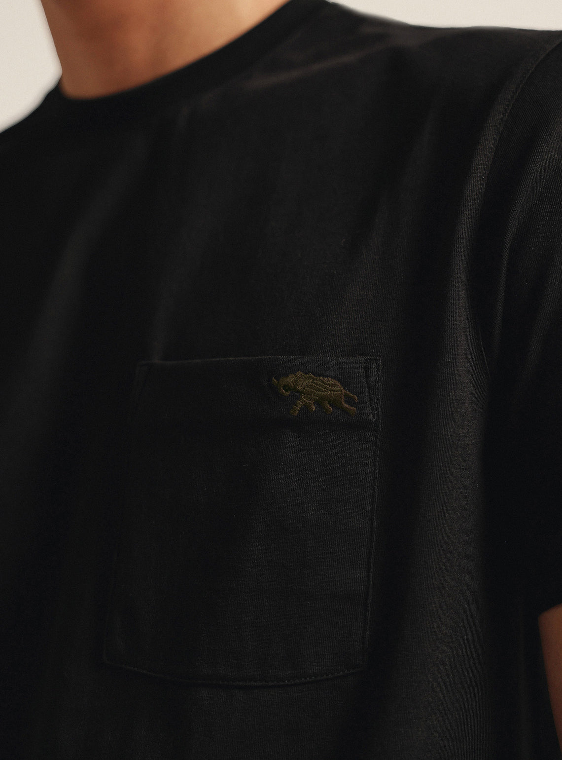 Espresso Black Cotton Crewneck