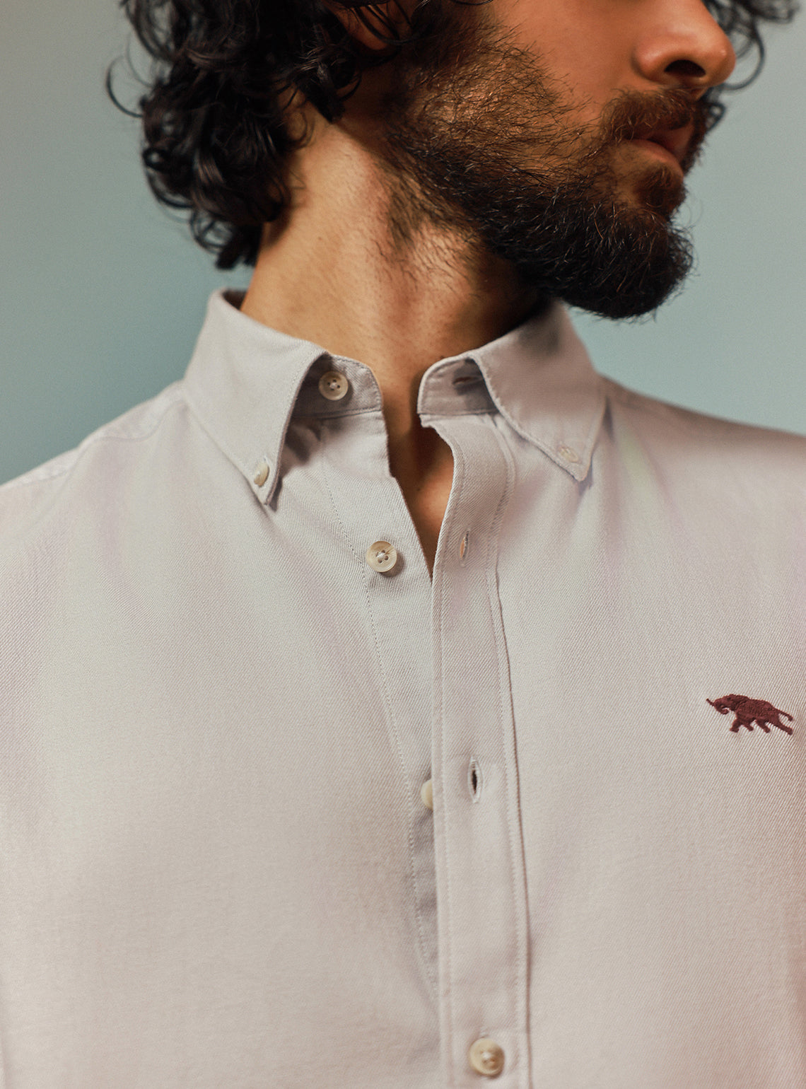 Granite Grey Cotton Twill Shirt