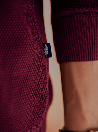 Deep Ruby Cotton Pullover